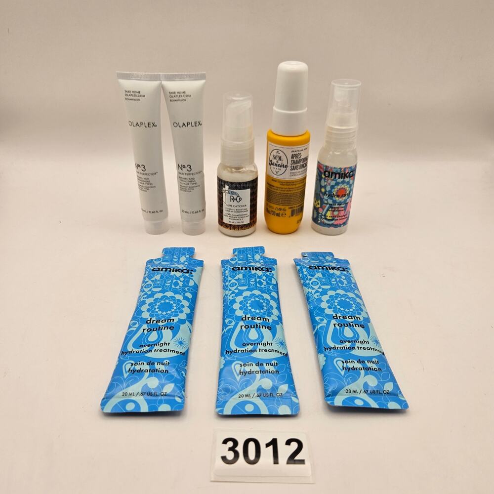 HAIR CARE SAMPLE LOT OLAPLEX AMIKA R+CO SOL DE JANEIRO LEAVE IN TREATMENT